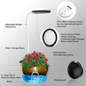 Indoor Gardening System, HYPERECHO Grow Light with Pot, Plant Grow Lights for Indoor Plants with Automatic Watering, Indoor Herb Garden with Auto On/Off Timer 8/12/16H 5V Low Safe Voltage