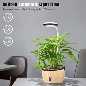 Indoor Gardening System, HYPERECHO Grow Light with Pot, Plant Grow Lights for Indoor Plants with Automatic Watering, Indoor Herb Garden with Auto On/Off Timer 8/12/16H 5V Low Safe Voltage