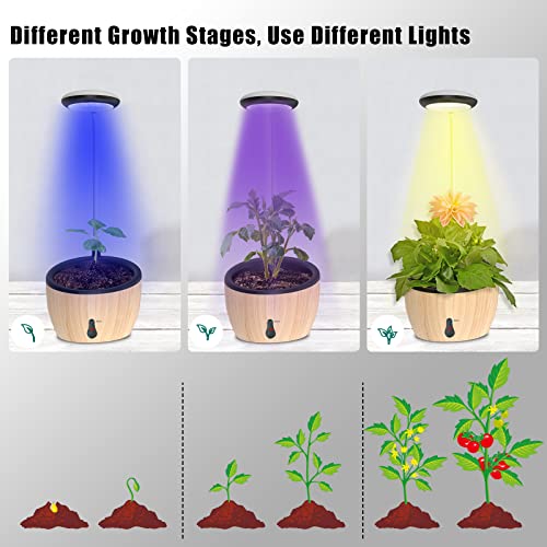 Indoor Gardening System, HYPERECHO Grow Light with Pot, Plant Grow Lights for Indoor Plants with Automatic Watering, Indoor Herb Garden with Auto On/Off Timer 8/12/16H 5V Low Safe Voltage