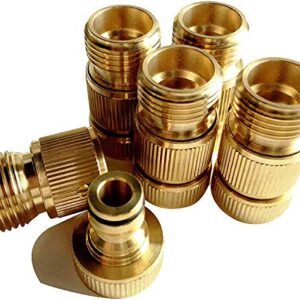 Piroir Garden Hose Quick Connect, Solid Brass Garden Hose Connectors 3/4 Inch GHT Water Hose Fitting for Garden(5 Set of Male & Female Water Hose Connectors)