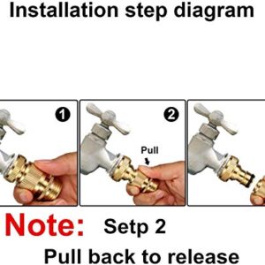 Piroir Garden Hose Quick Connect, Solid Brass Garden Hose Connectors 3/4 Inch GHT Water Hose Fitting for Garden(5 Set of Male & Female Water Hose Connectors)