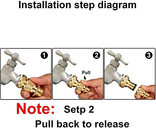 Piroir Garden Hose Quick Connect, Solid Brass Garden Hose Connectors 3/4 Inch GHT Water Hose Fitting for Garden(5 Set of Male & Female Water Hose Connectors)