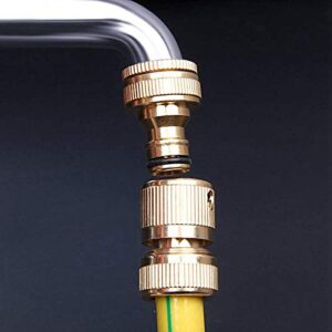 Piroir Garden Hose Quick Connect, Solid Brass Garden Hose Connectors 3/4 Inch GHT Water Hose Fitting for Garden(5 Set of Male & Female Water Hose Connectors)