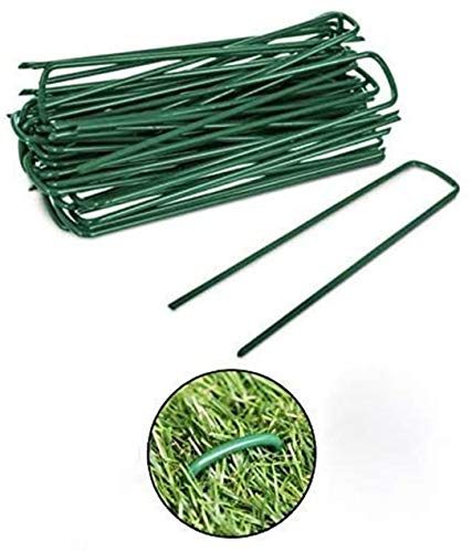 Yeasing Garden Pegs Pins Ground Stakes Staples Spikes U Shaped Landscape Securing Nail Pin Lawn Fabric Netting Matting 6Inch 20PCS