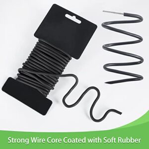 Tenn Well 5mm Plant Wire Ties, 32 Feet Soft Garden Wires Vine Training Wires for Tomato Plants, Climbing Roses and Cucumbers (2PCS X 16 Feet, Black)