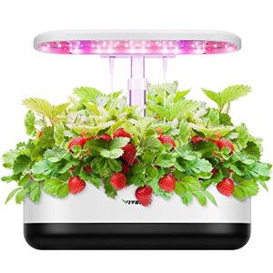 vivosun hydroponics growing system, 10 pods smart indoor herb garden kit with grow light, 18.5″ height adjustable indoor hydroponic garden for fruits, flower & vegetables