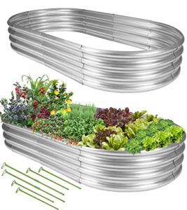 2pcs raised garden bed 6 x 3 x 1 ft,galvanized raised garden beds outdoor for vegetables flowers herb,raised garden boxes rustproof planter box quick setup for backyards terraces and balconies