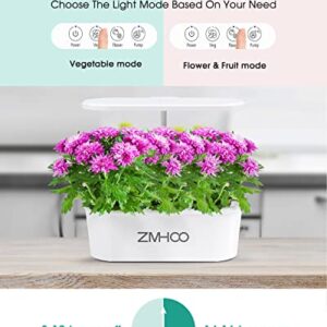 ZMHOO Hydroponics Growing System Indoor Garden, Plant Germination Kit with 2 Led Grow Light Modes, Smart Timer Starter Kit, Adjustable Easy-to-Install Magnetic Light Rod for Home, Kitchen, Gardening