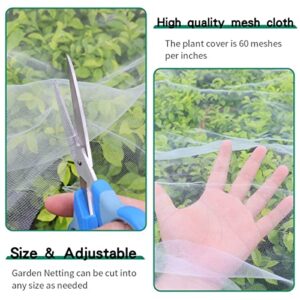 Garden Netting, Plant Covers Garden Mesh Greenhouse Row Cover Protection Mesh Net for Protect Plants Vegetables Fruits Flowers (10FT×20FT)