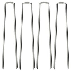 ok5star 200 pack 12″ garden stakes pins,heavy duty garden landscape staples stakes pins galvanized landscape fabric staples sod ground staple for anchoring weed barrier fabric