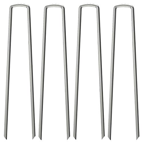 OK5STAR 200 Pack 12" Garden Stakes Pins,Heavy Duty Garden Landscape Staples Stakes Pins Galvanized Landscape Fabric Staples Sod Ground Staple for Anchoring Weed Barrier Fabric