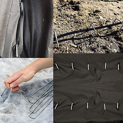 OK5STAR 200 Pack 12" Garden Stakes Pins,Heavy Duty Garden Landscape Staples Stakes Pins Galvanized Landscape Fabric Staples Sod Ground Staple for Anchoring Weed Barrier Fabric