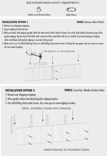 Landscape Edging Borders,Corrugated Metal Garden Lawn Edging for Vegetable,Flower Beds, Patios and Courtyard Fence