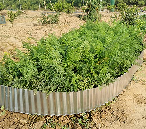 Landscape Edging Borders,Corrugated Metal Garden Lawn Edging for Vegetable,Flower Beds, Patios and Courtyard Fence