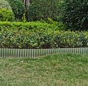 Landscape Edging Borders,Corrugated Metal Garden Lawn Edging for Vegetable,Flower Beds, Patios and Courtyard Fence