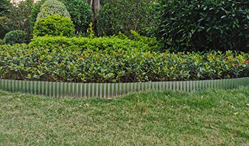 Landscape Edging Borders,Corrugated Metal Garden Lawn Edging for Vegetable,Flower Beds, Patios and Courtyard Fence