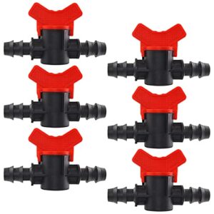 moicstiy 6pcs 1/2 inch drip irrigation switch valve 16mm ball valve shut-off switch tubing coupling valve with hose barb for agricultura garden