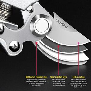 Garden clippers, Pruners for Gardening, pruning shears, gardening tools, for trimming rose, floral, tree, plants, sharp garden scissors, arthritis weak hand snips.