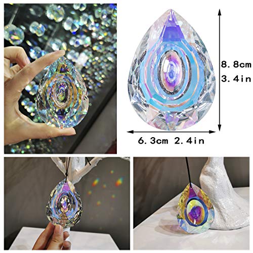 H&D HYALINE & DORA 89mm/3.5in Hanging Chandelier Crystals Prisms for Window Suncatchers Chandelier Parts Rainbow Maker Pendants