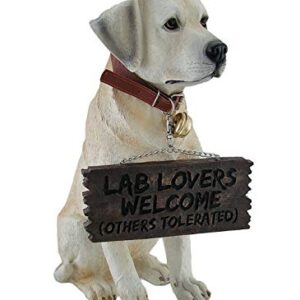 Labrador Retriever Garden Welcome Statue Reversible Sign Don't Stop Retrievin