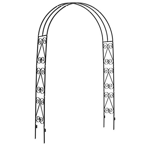 DOEWORKS Garden Arch,Garden Arbor for Various Climbing Plant, Outdoor Garden Lawn Backyard, 3' 11''Wide x 7' High, Black