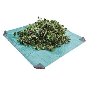 bosmere yard waste tarp, heavy duty garden tarp with reinforced corner handles, uv resistant coating, 60-inch x 60-inch, green