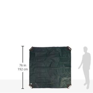 Bosmere Yard Waste Tarp, Heavy Duty Garden Tarp with Reinforced Corner Handles, UV Resistant Coating, 60-inch x 60-inch, Green