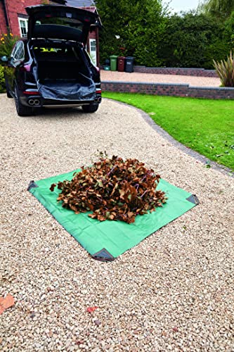 Bosmere Yard Waste Tarp, Heavy Duty Garden Tarp with Reinforced Corner Handles, UV Resistant Coating, 60-inch x 60-inch, Green