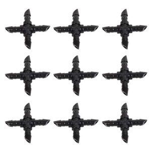 50 pieces 1/4 inch barbed cross fittings barbed cross connecters 4 way garden watering cross connector drip irrigation tubing fit for 4mm/7mm tube for flower bed vegetable garden home and garden