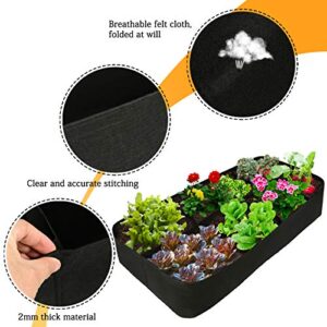 ASSR Fabric Raised Garden Bed, 135 Gallon 8 Holes Rectangle Breathable Planting Container Grow Bag Planter Pot for Plants, Flowers and Vegetables