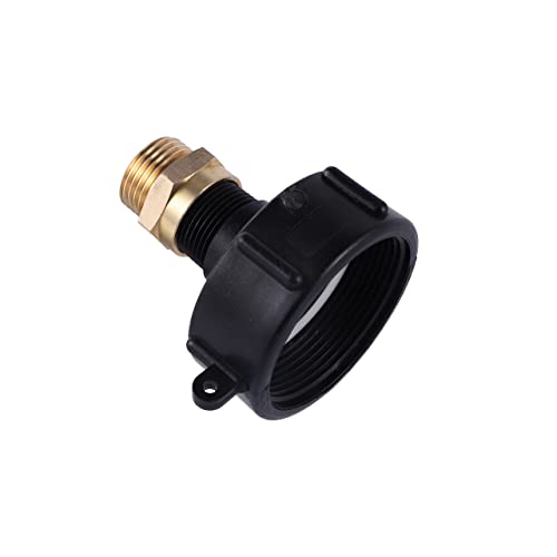 FOGWOWO IBC Tote Drain Adapter 2" NPS Thread x 3/4" Male Water Tank Adapter with 3/4" BSP Female x 3/4" GHT Male Pipe Connector IBC Tote Fittings Garden Hose Faucet Valve Fittings