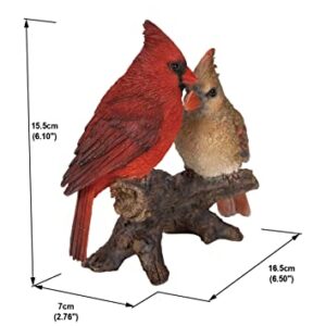 Hi-Line Gift Cardinal Couple on Stump Garden Statue, Multicolor