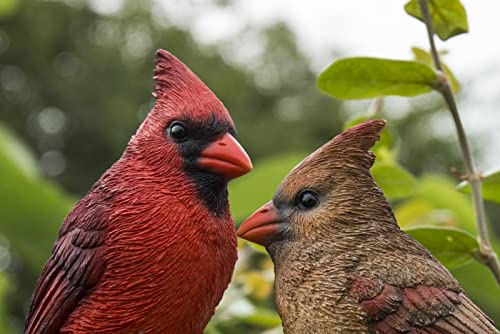 Hi-Line Gift Cardinal Couple on Stump Garden Statue, Multicolor