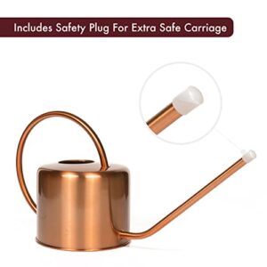 Homarden Copper Watering Can (40oz) - Small Watering Can for Indoor Plants, House Plant, Snake Plant, Terrarium Jar, Bonsai Pot and Flower Garden