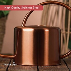 Homarden Copper Watering Can (40oz) - Small Watering Can for Indoor Plants, House Plant, Snake Plant, Terrarium Jar, Bonsai Pot and Flower Garden