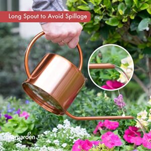 Homarden Copper Watering Can (40oz) - Small Watering Can for Indoor Plants, House Plant, Snake Plant, Terrarium Jar, Bonsai Pot and Flower Garden