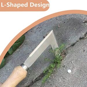 goldhik Crack Weeder, 8.7" Stainless Steel Crevice Weeding Sickle Manual Weeder Lawn Yard Garden Sidewalk Tool