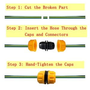 FUATY Garden Hose Repair Kit 3/4" or 5/8" Water Hose Connectors/Hose Mender/Hose Extender End Repair, Leakproof Design, 3PCS