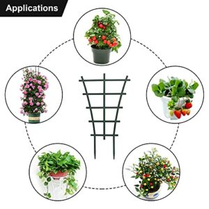 GREENWISH 4pcs 9x3inch Mini Plant Trellis Plastic Garden Plant Support DIY Climbing Trellis Flower Supports Dark Green