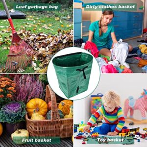 Shappy 3 Pack Large Yard Dustpan-Type Garden Bag Leaf Bags, Reusable Heavy Duty Gardening Bags, Yard Waste Container with Reinforced Carry Handles 53 Gallon Per Bag, Come with Gloves