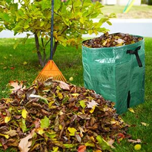 Shappy 3 Pack Large Yard Dustpan-Type Garden Bag Leaf Bags, Reusable Heavy Duty Gardening Bags, Yard Waste Container with Reinforced Carry Handles 53 Gallon Per Bag, Come with Gloves