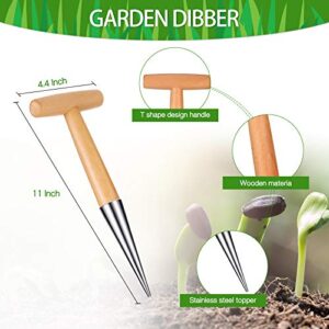 4 Pieces Hand Dibber Sowing Dispenser Set, Adjustable Garden Hand Tool Flower Sow Traditional Sets, Hand Bulbs Stainless Steel Dibbers