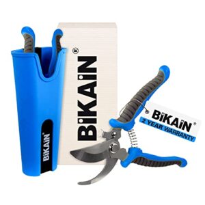 bikain bypass pruning shears with silicon sheath – multi-purpose gardening scissors ideal for floral shears, plant trimming, and general maintenance