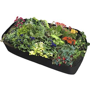 xnferty fabric raised garden bed, 6×3 feet rectangle breathable planting container grow bag planter pot for plants, flowers, vegetables (black)