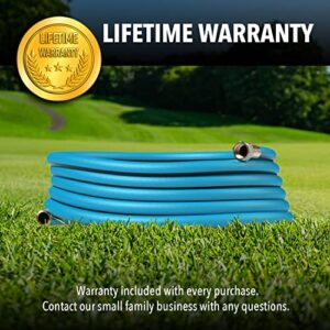 50 Ft Commercial Grade Heavy Duty Garden Hose - THE HOSE by Aeromixer 1" x 50'