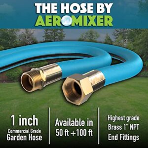 50 Ft Commercial Grade Heavy Duty Garden Hose - THE HOSE by Aeromixer 1" x 50'