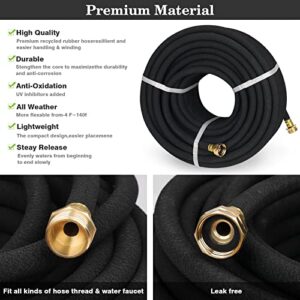 Soaker Hose 150 FT for Garden Beds 1/2 Inch,Solid Brass Connectors Rubber Longer Lasting Drip Irrigation Save 70% of Water Various Accessories Great for Lawn and Yard (150FT)