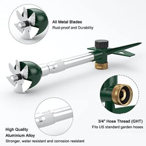 FANHAO Garden Lawn Sprinkler for Yard, 100% Metal Water Sprinkler with Heavy Duty Spike Base, 360 Degree Watering for Lawn, Nursery and Grass Irrigation, Kids Playtime