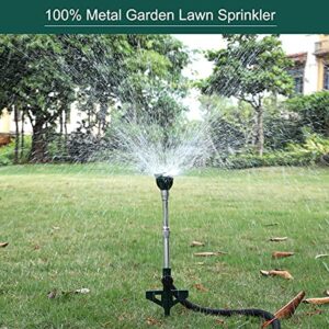 FANHAO Garden Lawn Sprinkler for Yard, 100% Metal Water Sprinkler with Heavy Duty Spike Base, 360 Degree Watering for Lawn, Nursery and Grass Irrigation, Kids Playtime