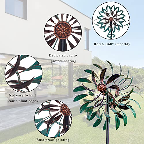 Stargarden Metal Wind Spinner,Two-Way Wind Sculptures,360 Degrees Kinetic Wind Spinners for Yard and Garden